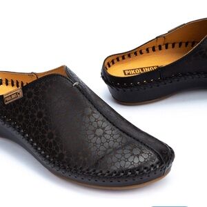 Pikolinos | P. Vallarta 655-0808 Black Leather Slip Ons Mules EUR 41 /US 10-10.5